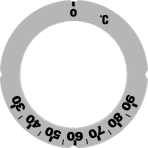 30-90°C Termostat Etiketi Gri/Siyah